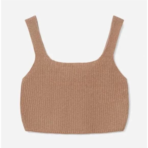 NWT Everlane Wool Cropped Tank Top Camel Brown Quiet Luxury Capsule Medium - Picture 2 of 4